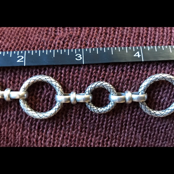 Toggled Silver-Toned, Snake Skin (Charm?) Bracelet - Picture 6 of 6